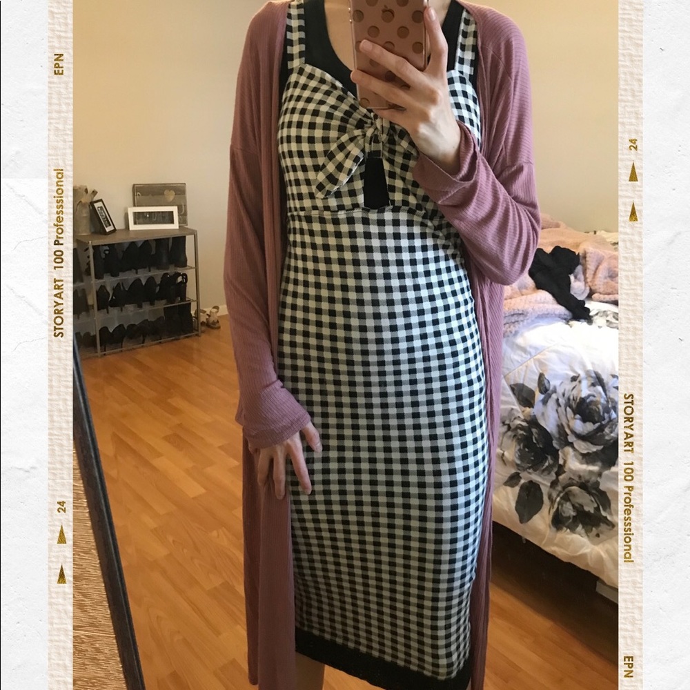 Fitted Gingham Dress